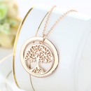 European and American Fashion HighGrade round English Letters Circle Pendant Fashion Retro round Lucky Tree Necklace Accessoriespicture10
