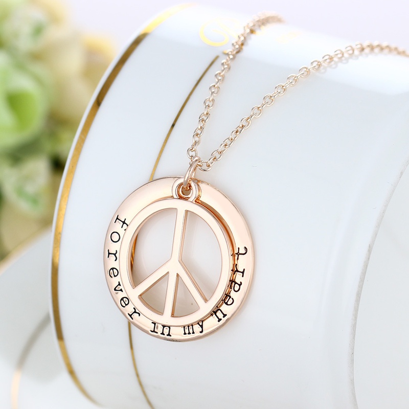 round English letter circle fashion symmetrical bar necklace accessories