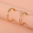 Cshaped earrings Korean multilayer diamond earrings semicircular earringspicture7
