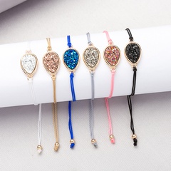 fashion six-color water drop crystal cluster hand-woven colorful shrink rope bracelet
