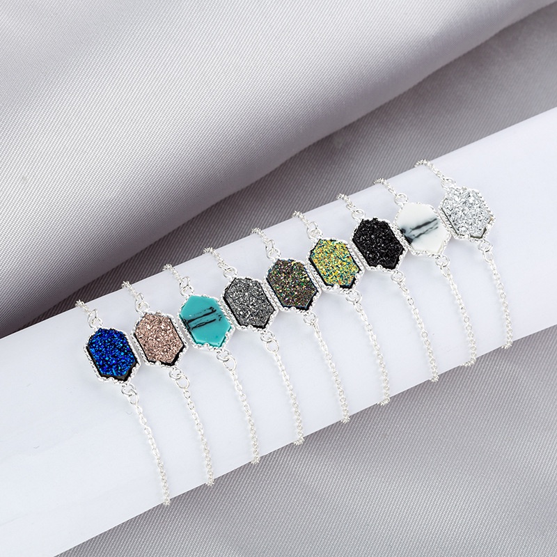 Wish Amazon Hot Personality Fashion Jewelry DiamondShaped Multicolor Vug Bracelet in Stock Wholesale
