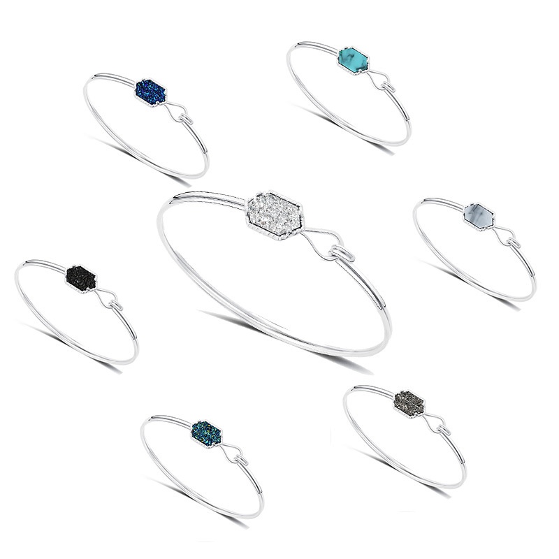 new product imitation natural stone diamond cluster adjustable bracelet wholesale