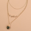 European and American ethnic retro multilayered natural agate stone gold branches and flowers necklacepicture8