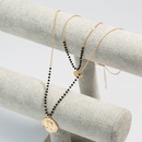 European and American creative fashion handwoven bead chain golden retro coin pendant necklacepicture15