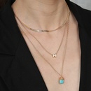 jewelry retro natural turquoise letters multilayered wear revealing temperament necklacepicture6