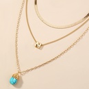 jewelry retro natural turquoise letters multilayered wear revealing temperament necklacepicture8