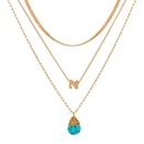 jewelry retro natural turquoise letters multilayered wear revealing temperament necklacepicture10