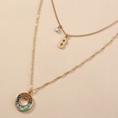 Amazon Hot Selling Accessories Natural Abalone Shell round Hollow Pendant Graceful and Fashionable Double Deck and MultiLayer Necklacepicture9