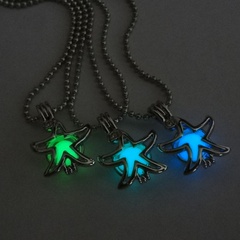 INS European and American Fashion Women's Handmade DIY Begonia Star Pattern Pendant Personality Multi-Color Noctilucent Necklace Women