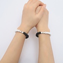 new volcanic stone beads bracelet titanium steel sun moon magnet bracelet a pair of hand jewelrypicture8