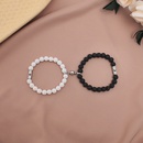 new volcanic stone beads bracelet titanium steel sun moon magnet bracelet a pair of hand jewelrypicture10