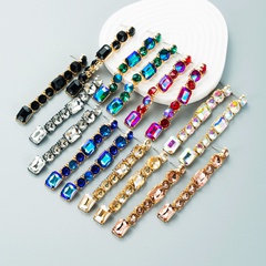 European and American Fashion & Trend New Shiny Alloy Diamond Long Fringe Earrings Women's All-Matching Street Shot Earrings Earrings
