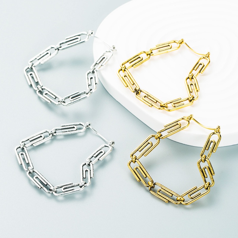 fashion personality chain heartshaped earrings minimalist style creative earrings