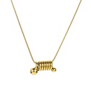 Spiral spring clavicle chain 18K gold titanium steel temperament necklacepicture7