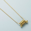 Spiral spring clavicle chain 18K gold titanium steel temperament necklacepicture8