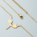Korean style new diamondstudded nonfading titanium steel angel wings necklacepicture10