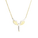 Korean style new diamondstudded nonfading titanium steel angel wings necklacepicture11