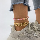 exaggerated fashion soft ceramic doublelayer anklet Bohemian personality creative ankletpicture8