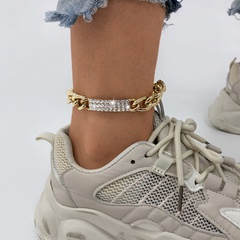 fashion temperament thick chain foot ornaments personality diamond simple anklet hip hop retro accessories