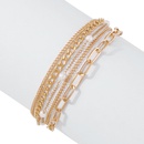 fashion geometric multilayer anklet metal texture niche imitation pearl hollow personality accessoriespicture12