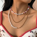 European and American crossborder bohemian fashion soft ceramic imitation pearl stacking multilayer necklacepicture8
