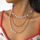 European and American crossborder bohemian fashion soft ceramic imitation pearl stacking multilayer necklacepicture9