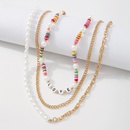 European and American crossborder bohemian fashion soft ceramic imitation pearl stacking multilayer necklacepicture10