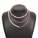 European and American crossborder bohemian fashion soft ceramic imitation pearl stacking multilayer necklacepicture11