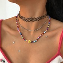 ethnic rice beads lace stacking multilayer geometric atmosphere smiling face round bead necklacepicture8