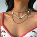 N9609 European and American Fashion MultiLayer Necklace Imitation Pearl Personality Diamond Necklace SpecialInterest Design Retro New Necklacepicture7