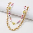European and American geometric color Ushaped chain smiley face soft ceramic creative hollow necklacepicture11