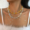 N9665 CrossBorder Ethnic Style Necklace Female Resin Imitation Pearl Small Flower Exaggerated Girly Sweet Clavicle Necklacepicture9