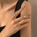 R0655 CrossBorder Retro Hong Kong Style Elegant Ring French Alloy Oil Dripping Pearl Flower Internet Celebrity Trendy Ring Femalepicture9