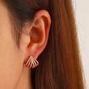 Korean temperament diamondstudded geometric hollow earrings temperament threedimensional triangle earringspicture6