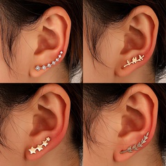 simple fashion ear clip star leaf zircon U-shaped ear bone clip