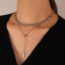 Korean stainless steel double layered lucky bean chain clavicle wholesalepicture8