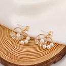 Korea geometric pearl earrings zircon double circle earringspicture7