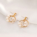 Korea geometric pearl earrings zircon double circle earringspicture10