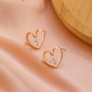 Korean Simple and Sweet Love Heart Stud Earrings Ins Graceful and Fashionable Peach Heart Hollow Stud Earrings AllMatch Fashion Petite Earringspicture8