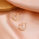 Korean Simple and Sweet Love Heart Stud Earrings Ins Graceful and Fashionable Peach Heart Hollow Stud Earrings AllMatch Fashion Petite Earringspicture10