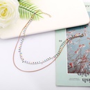 personality creative titanium steel colorful embellishment double layered necklacepicture7