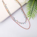 personality creative titanium steel colorful embellishment double layered necklacepicture8