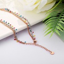 personality creative titanium steel colorful embellishment double layered necklacepicture9