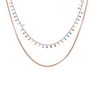 personality creative titanium steel colorful embellishment double layered necklacepicture11