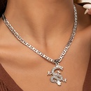 collar con colgante de diamante completo en forma de dragn retro collar de cobre de cadena hueca de una sola capapicture8