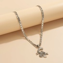 collar con colgante de diamante completo en forma de dragn retro collar de cobre de cadena hueca de una sola capapicture10