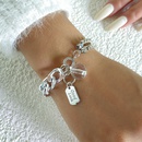 fashion inlaid rhinestone metal aluminum chain bracelet simple transparent acrylic beads braceletpicture9