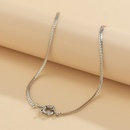 simple singlelayer flat snake bone chain necklace retro spring clasp pendant chain necklacepicture10