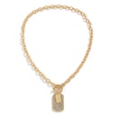 Retro full diamond cross chain pendant letter OT buckle square necklace wholesalepicture9