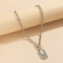Retro full diamond cross chain pendant letter OT buckle square necklace wholesalepicture10